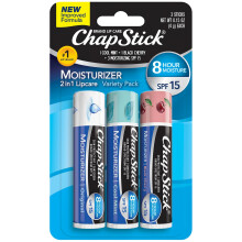 ChapStick Moisturizer 2-in-1 Lipcare SPF 15 Original Black Cherry Cool Mint 3-Pack - Sunscreen Lip Balm with Aloe Vera and Vitamin E 0.15 Ea