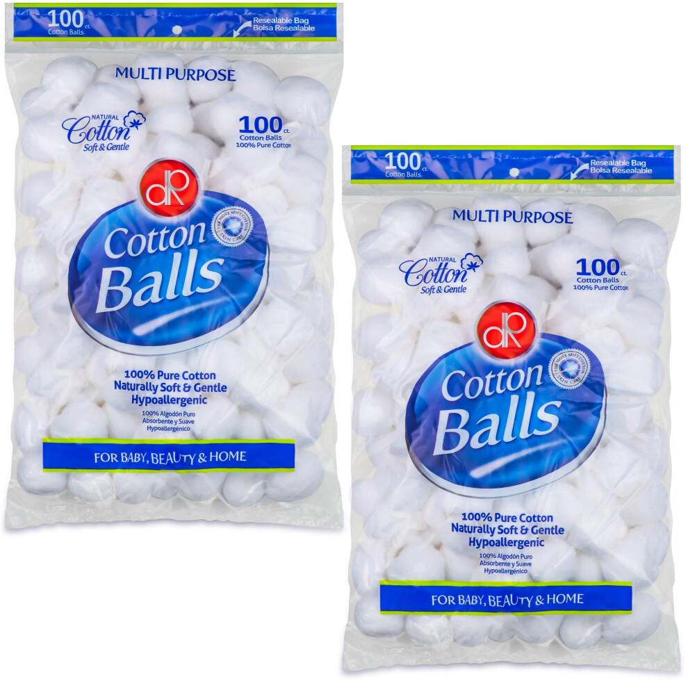Boules De Coton Decorrack 200 PièCes [Grand Format] 100 % Pur Coton Pour Le Vernis à Ongles Et Le DéMaquillage Application De Lotion à L'huile Ou-image