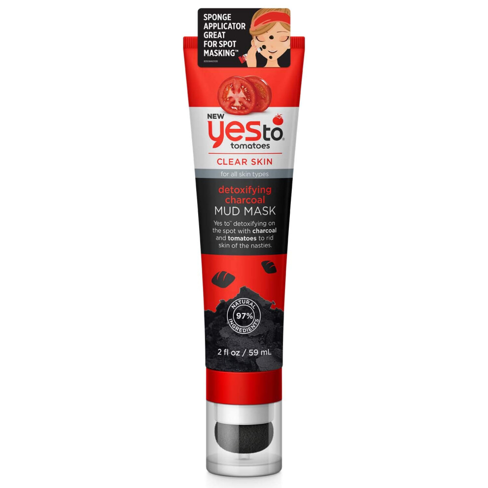 Yes To Tomatoes Detoxifying Charcoal Mud Mask | For All Skin Types | Charcoal & Tomatoes to Detoxify