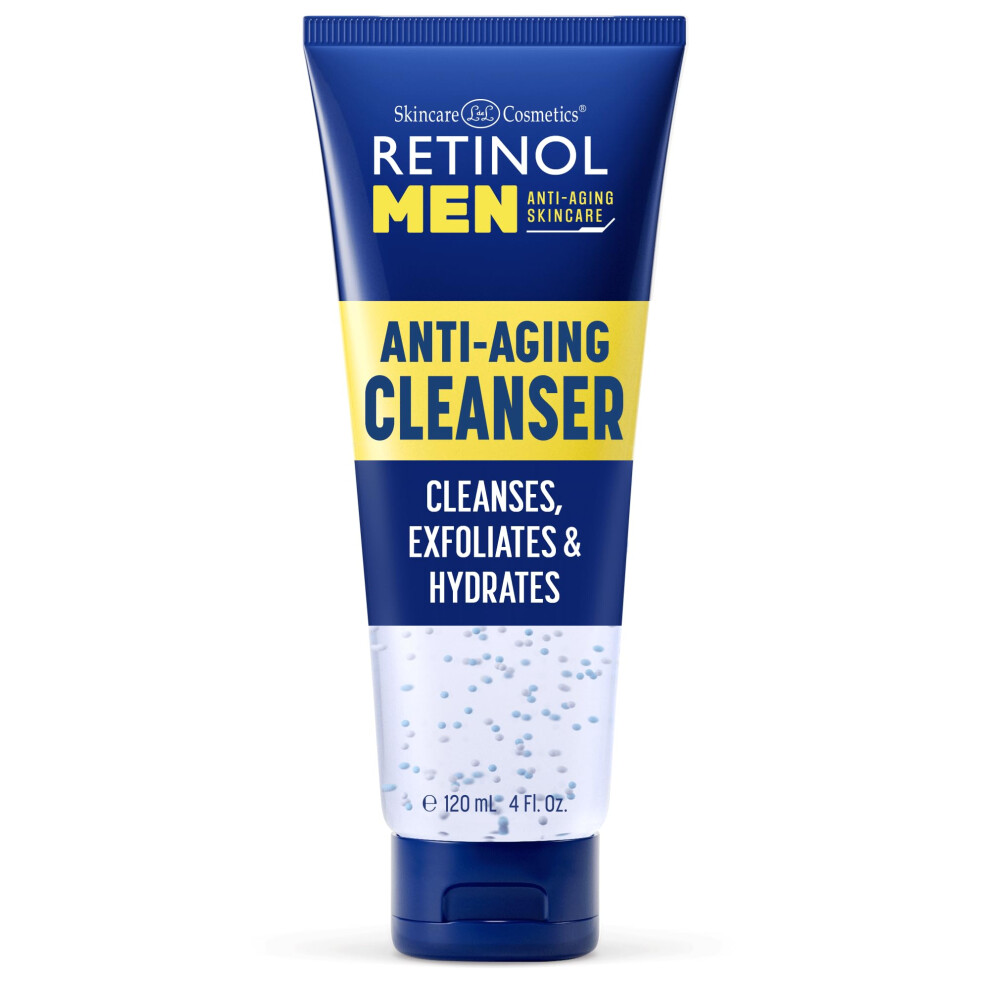 Retinol Men's Gel Cleanser - Gently Exfoliates Skin For Improved Texture And Radiance And Removes Impurities Trapped In Your Pores