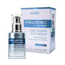 AZURE Hyaluron- und Kollagen-Anti-Aging-Augenserum Feuchtigkeitsspendend, regenerierend und abschwellend | Reduziert F ltchen, feine Linien und Tr