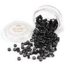 2 palack 200 db Gyngy Szilikon Alumnium Micro Nano Gyuruk 5,0x3,0x3,0 mm Blelt I Tip/Nano Hajhosszabbt eszkz Gyngyk (fekete sznu)