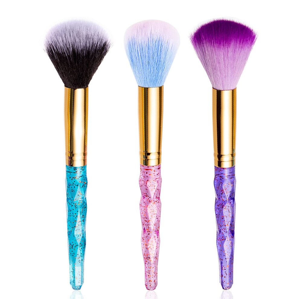 Silpecwee 3Pcs Dust Brush For Acrylic Nails Large Powder Brush Makeup Brush Nail Duster Brush Acrylic Nail Brush Cleaner Nail Art Brushes Manicure Bru