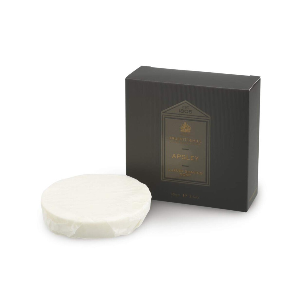 Truefitt & Hill Luxury Shaving Soap Refill For Acacia Wood Bowl - Apsley - Hydrating Rich Lather For A Closer Smoother Shave Gentle On Sensitive Sk