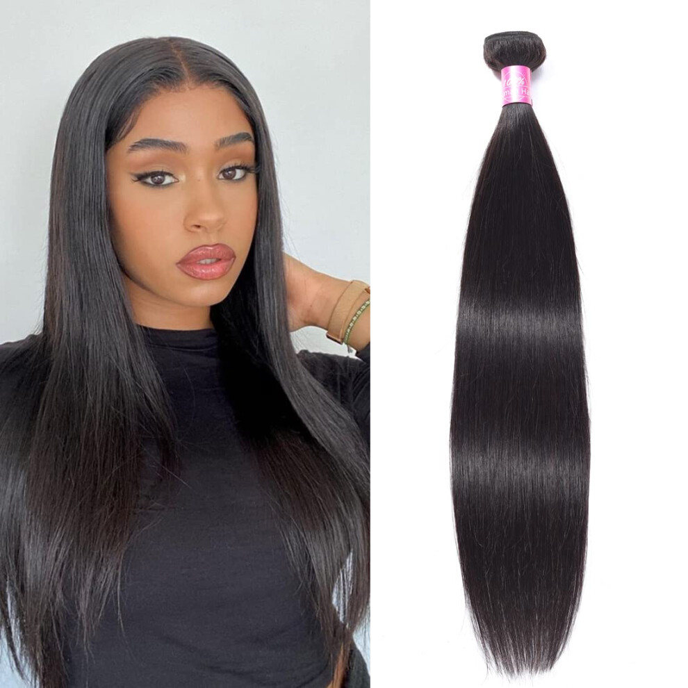 Fq Unisex Not,Specified Peruvian Straight Human Hair 1 Bundle 30 Inch Unprocessed Virgin 10A Human Hair Bundles Double Weft Straight Human Hair Extensions Weave Bundles 10
