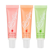 Lanolips 101 Ointment Fruities Trio - Fruity Lip Balm Gift Set & Stocking Stuffer - Strawberry Peach & Green Apple Flavored Lip Moisturizer for Dry