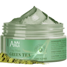 ANAI RUI Green Tea Mask  Clay Mask for Poreless Deep Cleanse  Green Tea Face Mask Blackhead Remover with Kaolin  Aloe  Collagen  Pore Minimizer  Hydra