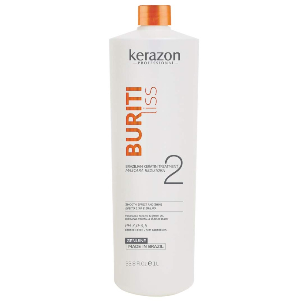 Kerazon Brazilian Keratin Treatment 34Fl.oz/1L Tratamiento De Keratina Brasilera Importada Buriti Liss