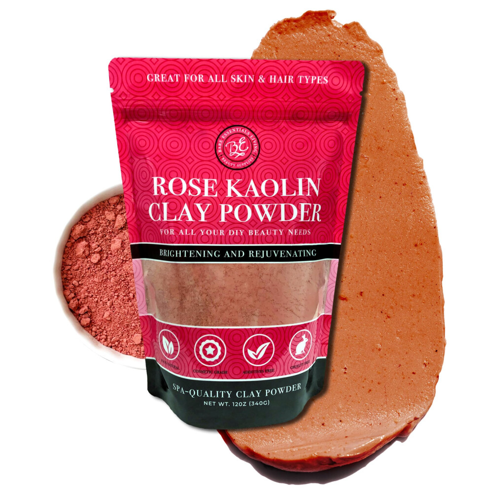 Bare Essentials Living - Pink Kaolin Clay Rose Powder (12 oz) 100% Natural Pink Powdered Clay for Seed Bombs  Pink Clay Mask for Face or for Colorant-image-OPC-PGMB9V9-NEW