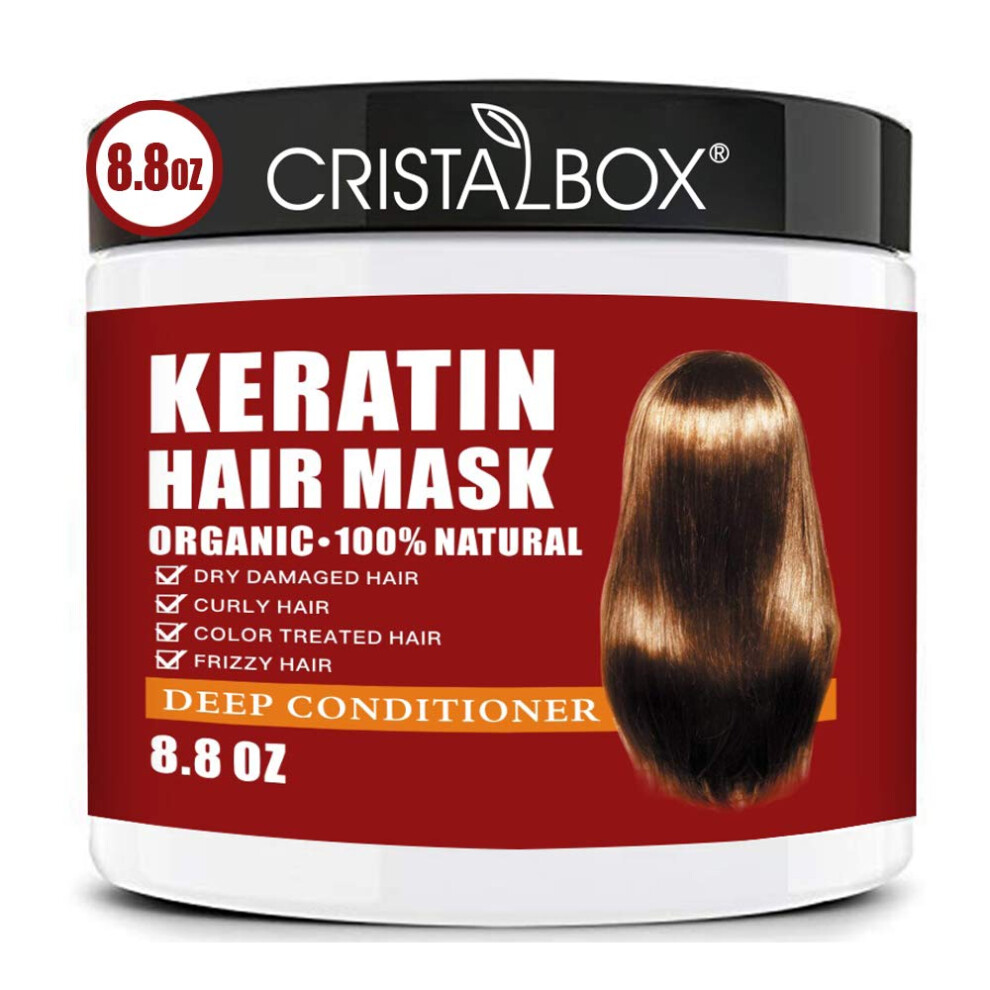 Cristalbox Keratin Hair Mask Deep Repair Damage Root 250Ml Mask For Dry Damaged Hair Hair Treatment & Scalp Treatment Natural Deep Conditioner Hydrat