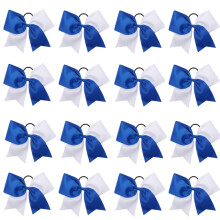 16 Stck 20,3 cm groe Cheer-Haarschleifen, Pferdeschwanz-Halter, elastisches Band, handgefertigt, fr Cheerleading, Teenager-Mdchen, College-Sport