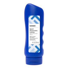 Amazon Brand - Solimo Sport Sunscreen Lotion SPF 50 Formuleret uden Octinoxate & Oxybenzone Bredspektrum UVA/UVB-beskyttelse 8 fl oz (pakke med 1