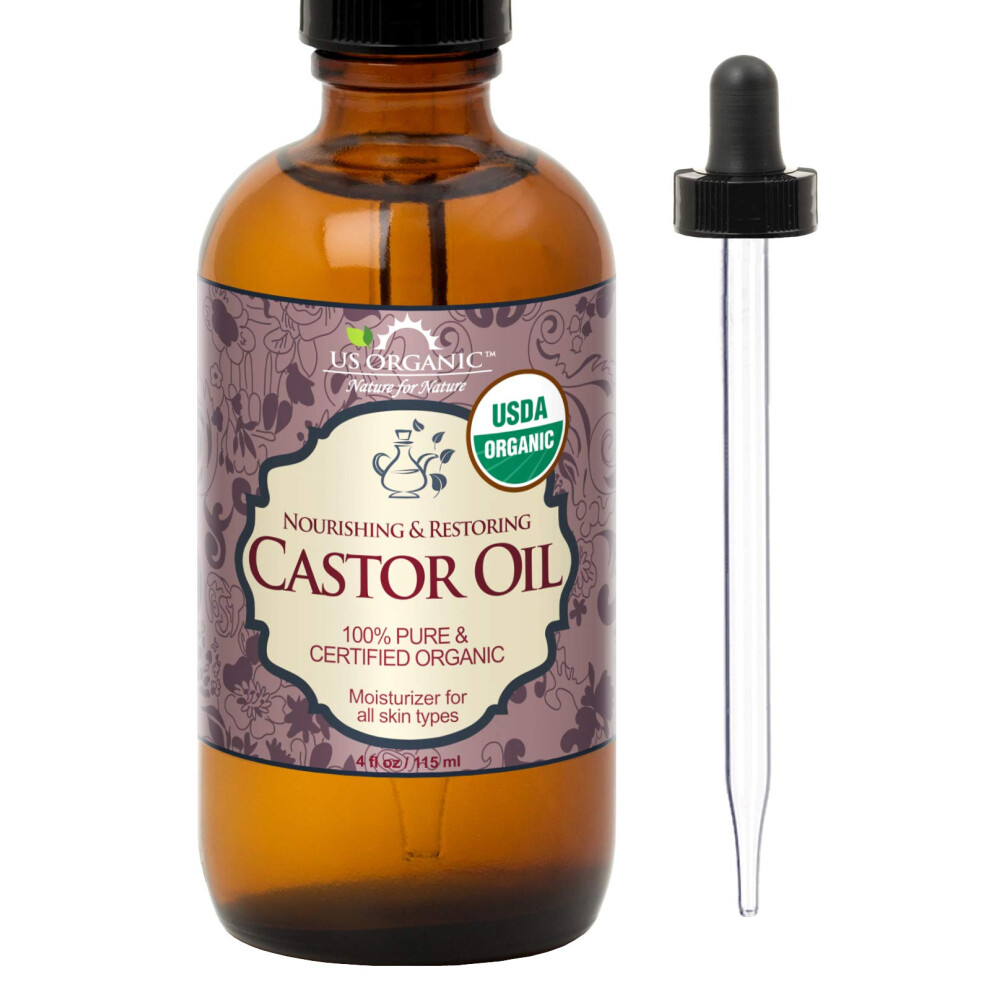 Os Organisk Us Organic Castor Oil Usda Certified Organic Expeller Pressed Hexane Free Pure & Natural Moisturizing And Emollient Properties For Skin Hair Car