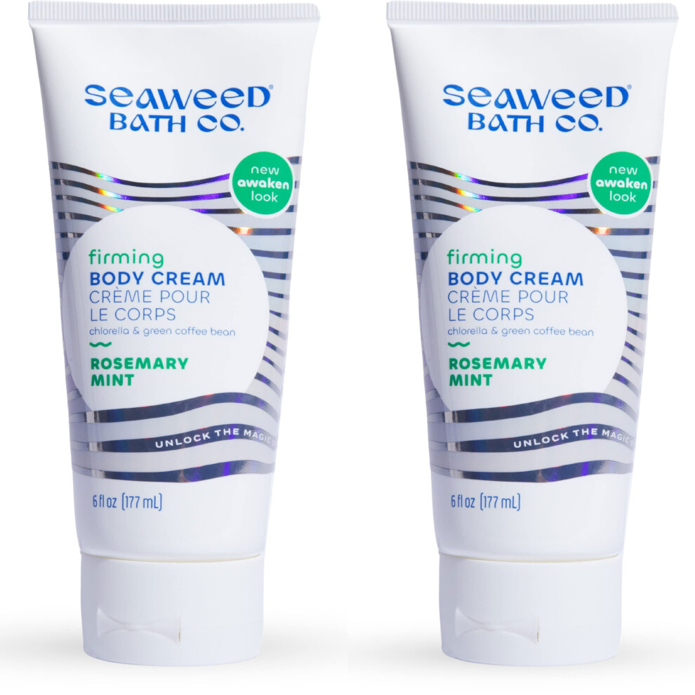 The Seaweed Bath Co. Seaweed Bath Co. Firming Body Cream Rosemary Mint Scent 6 Ounce (Pack Of 2) Skin Toning Hand & Body Lotion Moisturizer For Dry Skin With Sustainab