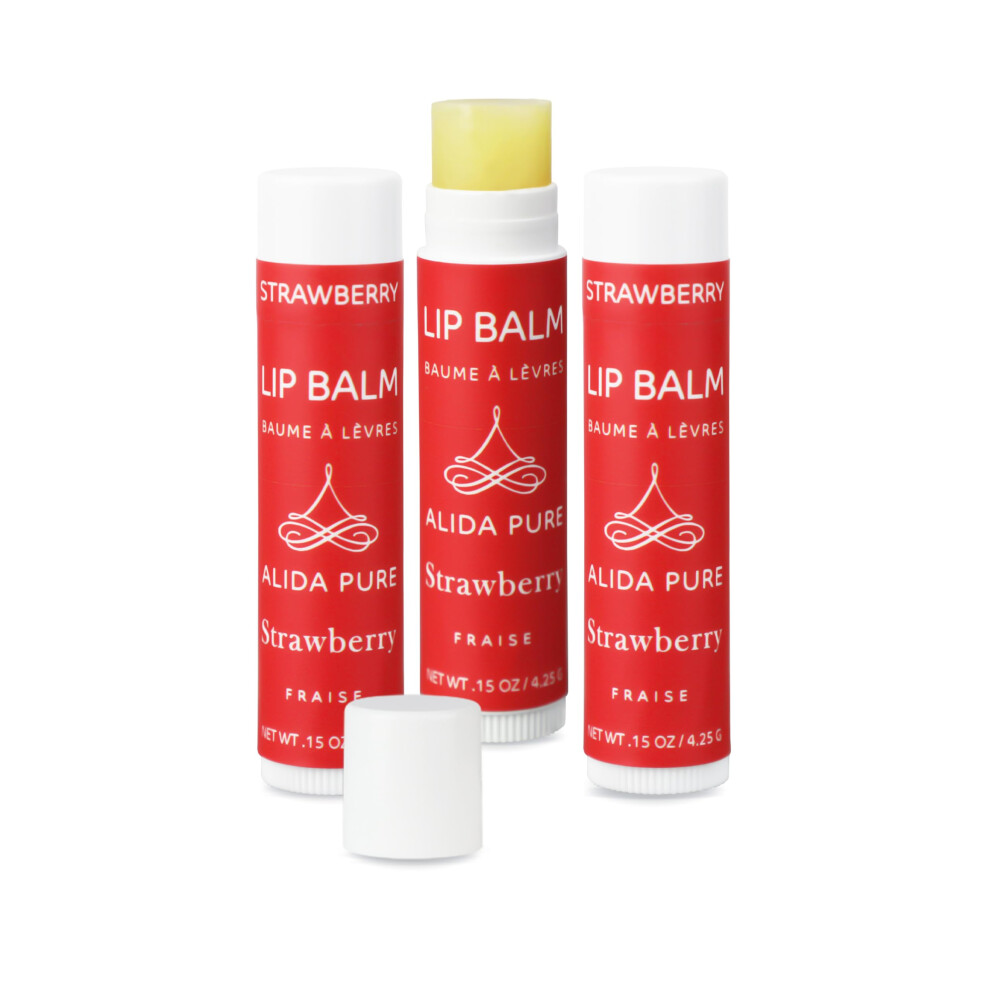 Ren Enkel Alida Pure Strawberry Lip Balm Collection Vegan Lip Balm Beeswax Free With Avocado Oil Organic Jojoba Oil And Vitamin E Natural Moisturizer For