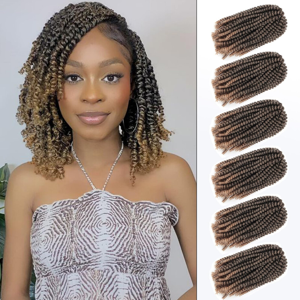 Roktress Spring Twist Hair 10 Inch 6 Packs Spring Twist Crochet Hair Spring Twist Braiding Hair For Passion Twist Butterfly Locs Crochet Twist Short Crochet Br