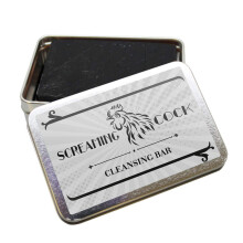 Screaming Cock Cleansing Bar - Funny Vintage Crowing Rooster Design - Novelty Bath Soap for Men - Black Soap Handcrafted Made in the USA Conta