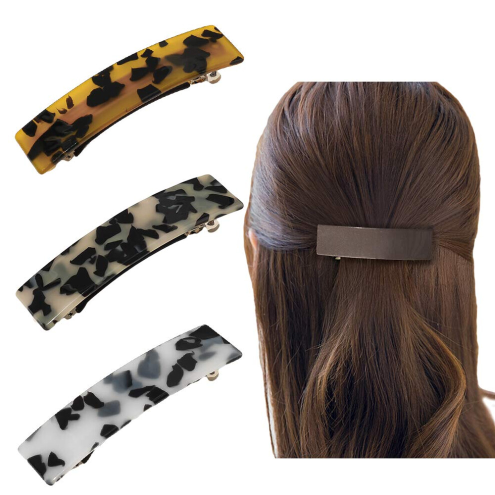 3 St Ck Stilvolle Haarklammern Aus Zelluloid, Haarspangen Aus Schildpatt, Bananenklammern, Schildpatt-Haarklammern, Leopardenmuster, Gro E Modeac-image