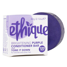 Ethique Brightening Purple Sulfate Free Solid Conditioner Bar fr blondes und silbernes Haar Tnt es ab Vegan, umweltfreundlich, plastikfrei, tie