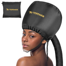 TEPENAR Cuffia per asciugacapelli, cuffia per asciugatura capelli regolabile, morbida e grande, migliorata, per asciugacapelli portatile, facile