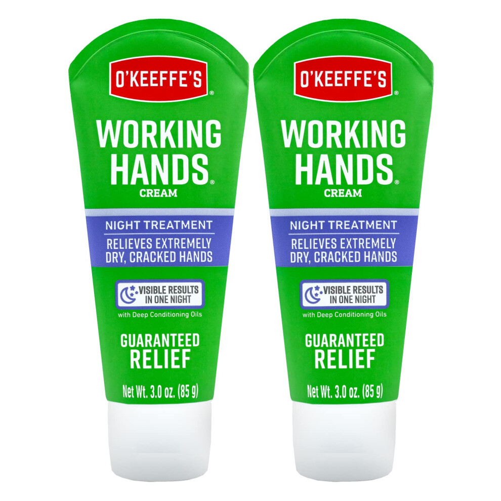 O'Keeffe's Working Hands Night Treatment Hand Cream; 3 oz Tube; (Pack of 2)