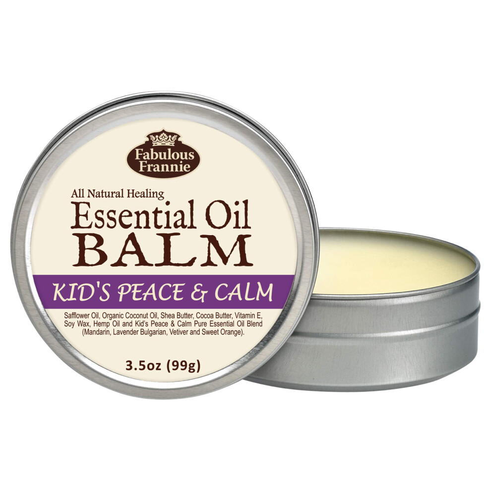 Fabelagtig Frannie Fabulous Frannie Kid's Peace & Calm All Natural Essential Oil Healing Balm Made With Organic Coconut Oil Shea Butter Cocoa Butter Vitamin E And Hem