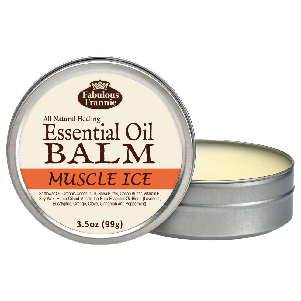Fabulous Frannie Muscle Ice All Natural Essential Oil Healing Balm Made With Organic Coconut Oil, Shea Butter, Cocoa Butter, Vitamin E And Hemp Oils 3