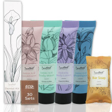 Travel Well Travel Size piperecikkek tmeges kszlet AirBnB Essentials a vendgek szmra 180 ttel (mindegyik 30 darab Mini sampon kondicionl
