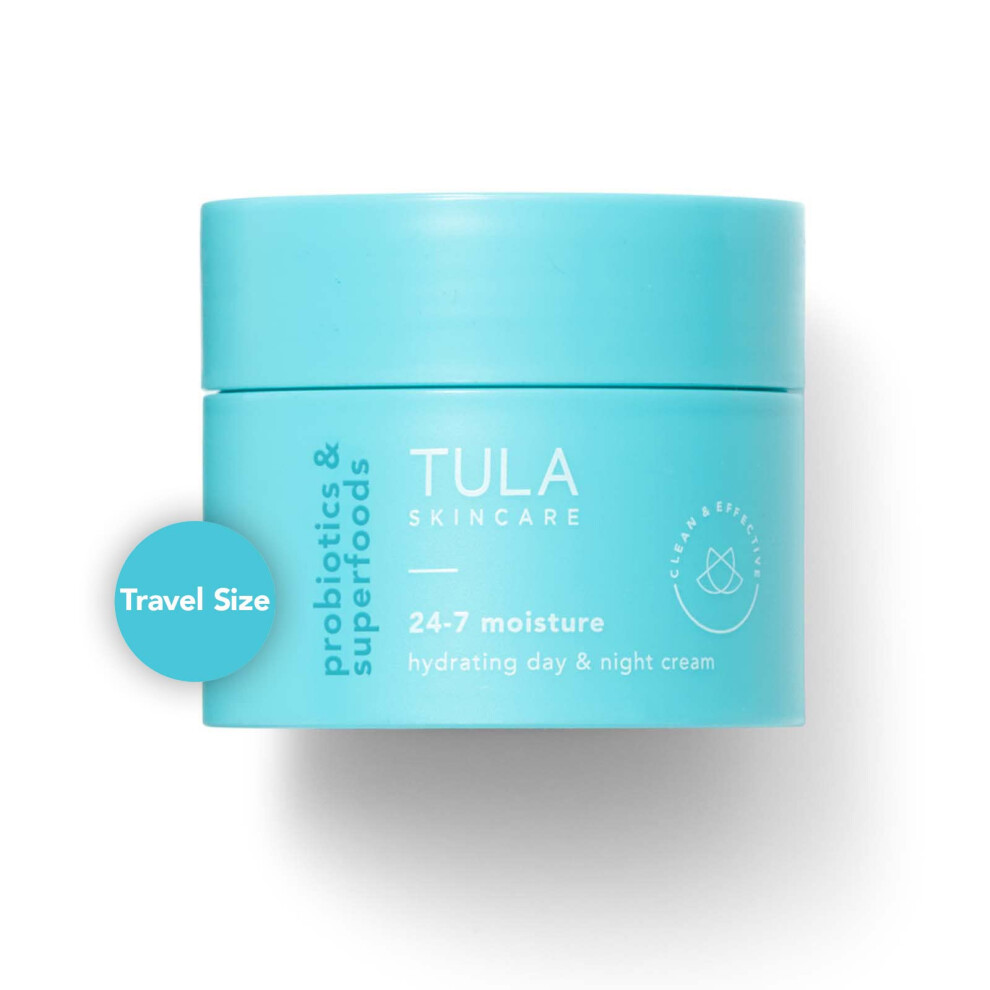 TULA Skin Care 24-7 Moisture Hydrating Day and Night Cream - Travel-Size  Ultra Nourishing Moisturizer for Face  Soothes Skin  Maintain Skin Balance &