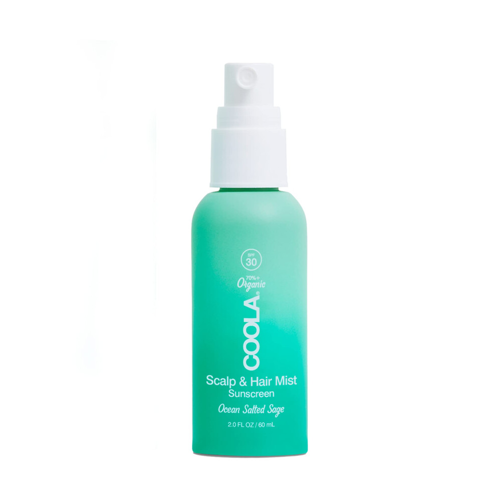 Coola Organic Scalp Spray & Hair Sunscreen Mist With Spf 30, Dermatologist Tested Hair Care For Daily Protection, Vegan And Gluten Free, Ocean Salted