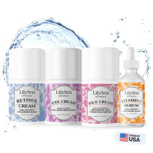 LilyAna Naturals borpol ajndkkszlet - Retinol krm C-vitamin szrum szemkrnykpol krm s arckrm hidratl - regedsgtl borpol szettek