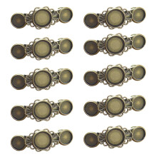10 kpl metalliset hiusklipsit pyrell alustalla 12 mm ja 16 mm Cabochon Settings -hiustuet hiustukipohjalla tee-se-itse-hiustarvikkeita varten Anti
