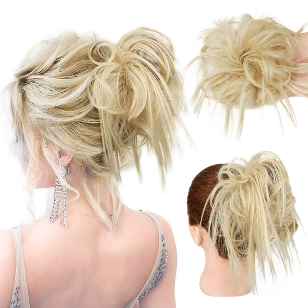 Hmd Tousled Updo Messy Bun Haarteil Haarverl Ngerung Pferdeschwanz Mit Elastischem Gummiband Hochsteckfrisuren Extensions Haarteil Synthetische H-image
