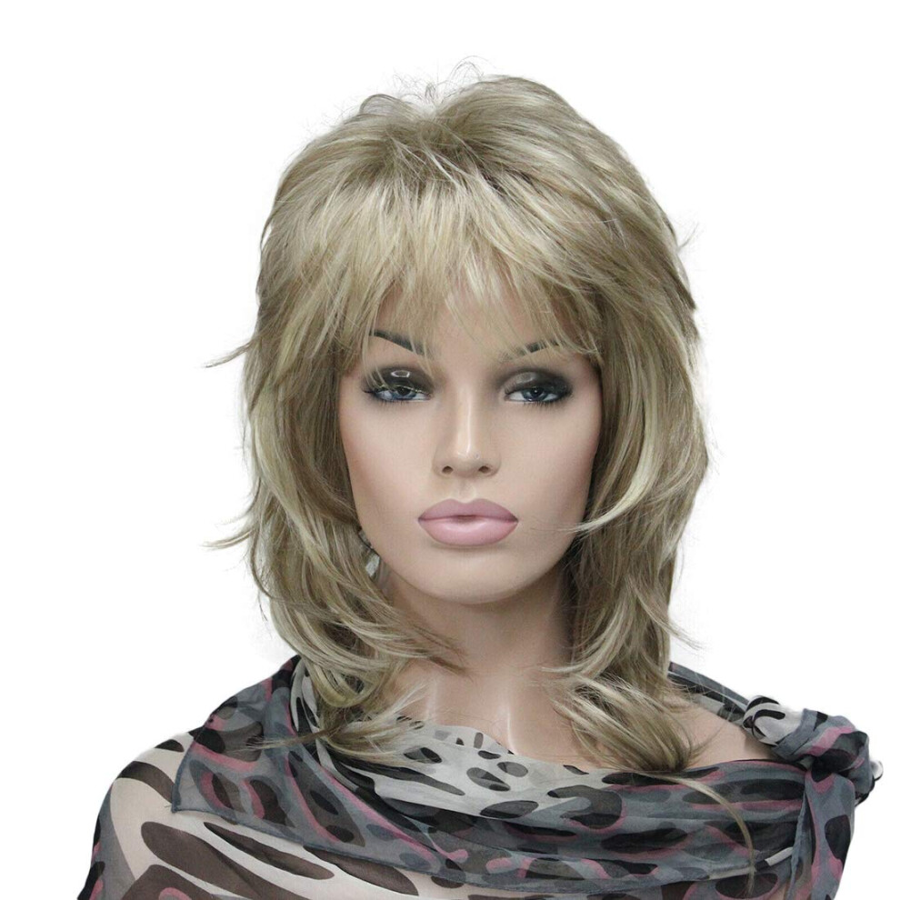 Lydell Unisex Red Long Soft Shaggy Laye Blonde Highlights Wig Classic Cap Full Synthetic Wigs (H16/613)