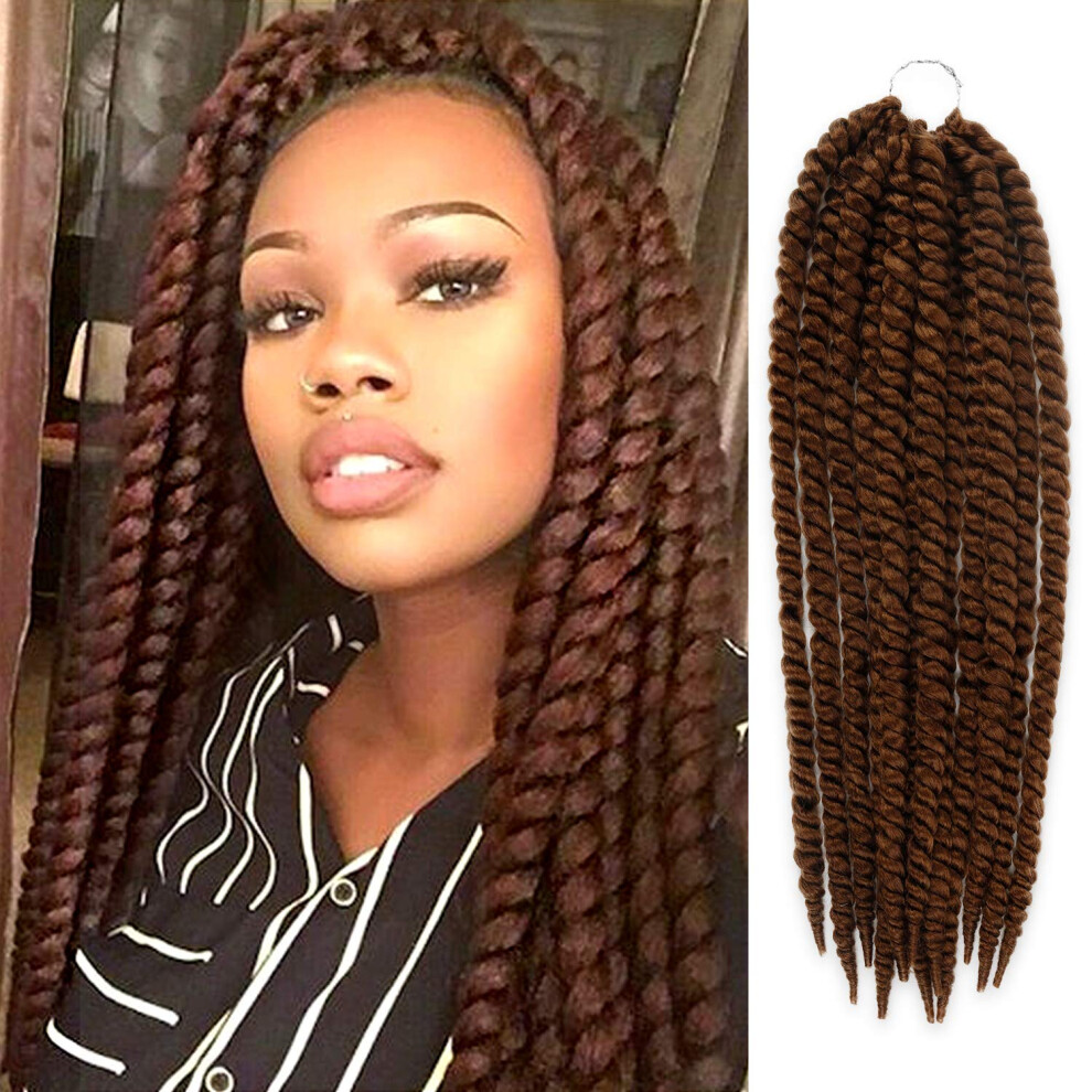 Authentisch Unisex Red Au-Then-Tic Jumbo Senegalese Twist Crochet Hair 24 Inch 6 Pack Synthetic Extensions For Havana And Mambo Twist Styles (30 Light Auburn)