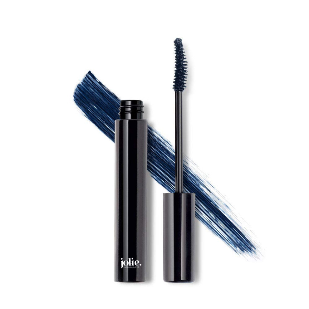 Jolie. Impeccable Me Blue Jolie Ultra Dramatic Luxury Lash Mascara W/Curling Brush - Hypoallergenic Paraben Free (Navy)