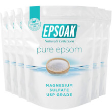 Sale Epsom Epsoak 12 libbre. Solfato di magnesio USP. (Quantit   : 2 sacchetti da 6 libbre) Sacchi sfusi di sale Epsom richiudibili. Inodore. Prodo