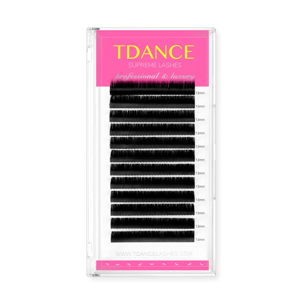 Tdance Premium Cc Curl 13Mm Semi Permanent Individual Eyelash Extensions 0.07Mm Thickness False Mink Silk Volume Lashes Extensions Professional Salon