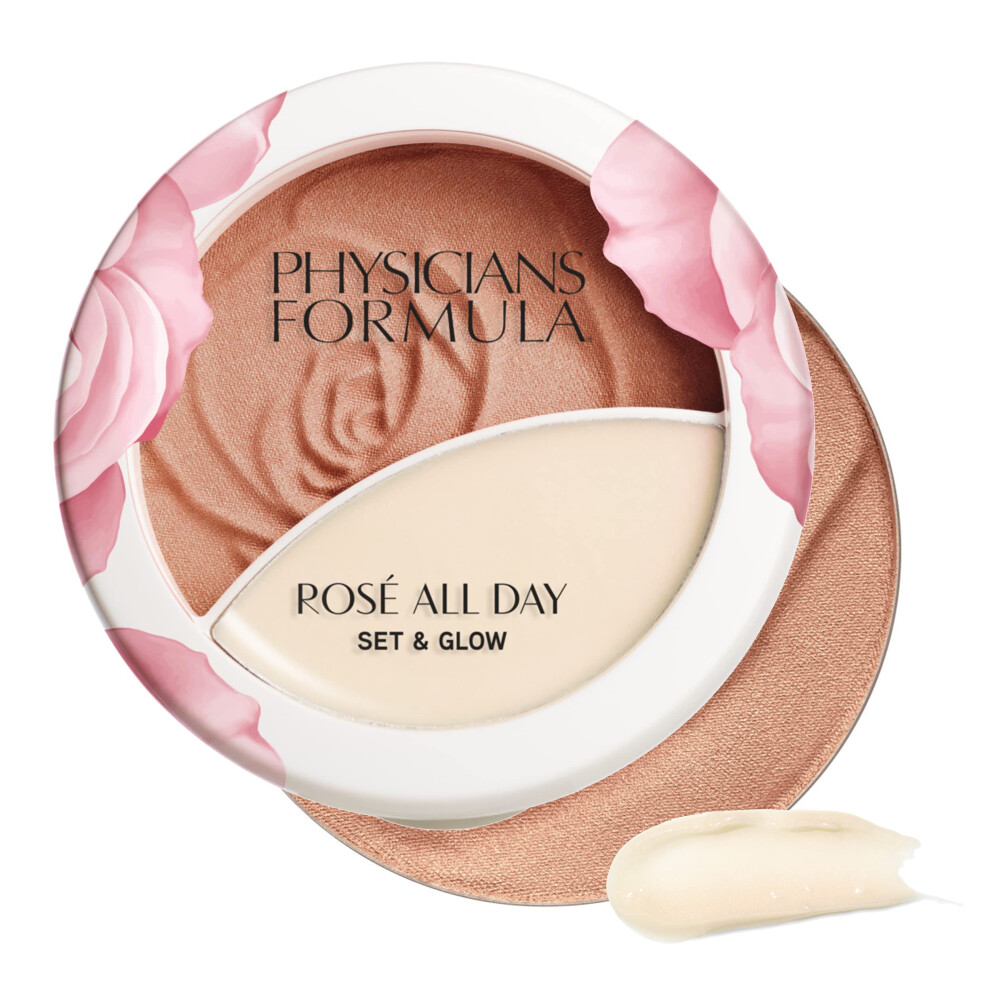 Physicians Formula Ros? All Day Set & Glow Highlighter Face Makeup Powder Sunlit Glow  Dermatologist Approved-image-OPC-PGMBCBB-NEW