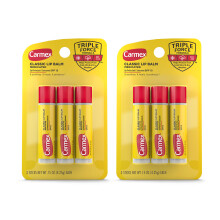 Carmex Medicated Lip Balm Sticks  Lip Moisturizer for Dry  Chapped Lips  0.15 OZ - (2 Packs of 3)