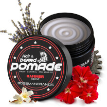 Bossman Hair & Beard Pomade - Moisturizing with Longer Hold and Control - Men's Hair Beard and Moustache Styling Product - Made in USA (Hammer Scent)