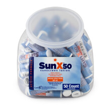 CoreTex Sun X 50 Lip Balm SPF 50 - Pack of 50 Broad Spectrum Sunscreen Lip Balms (Protects Against UVA/UVB Rays) - Water Resistant Up to 80 Minutes an