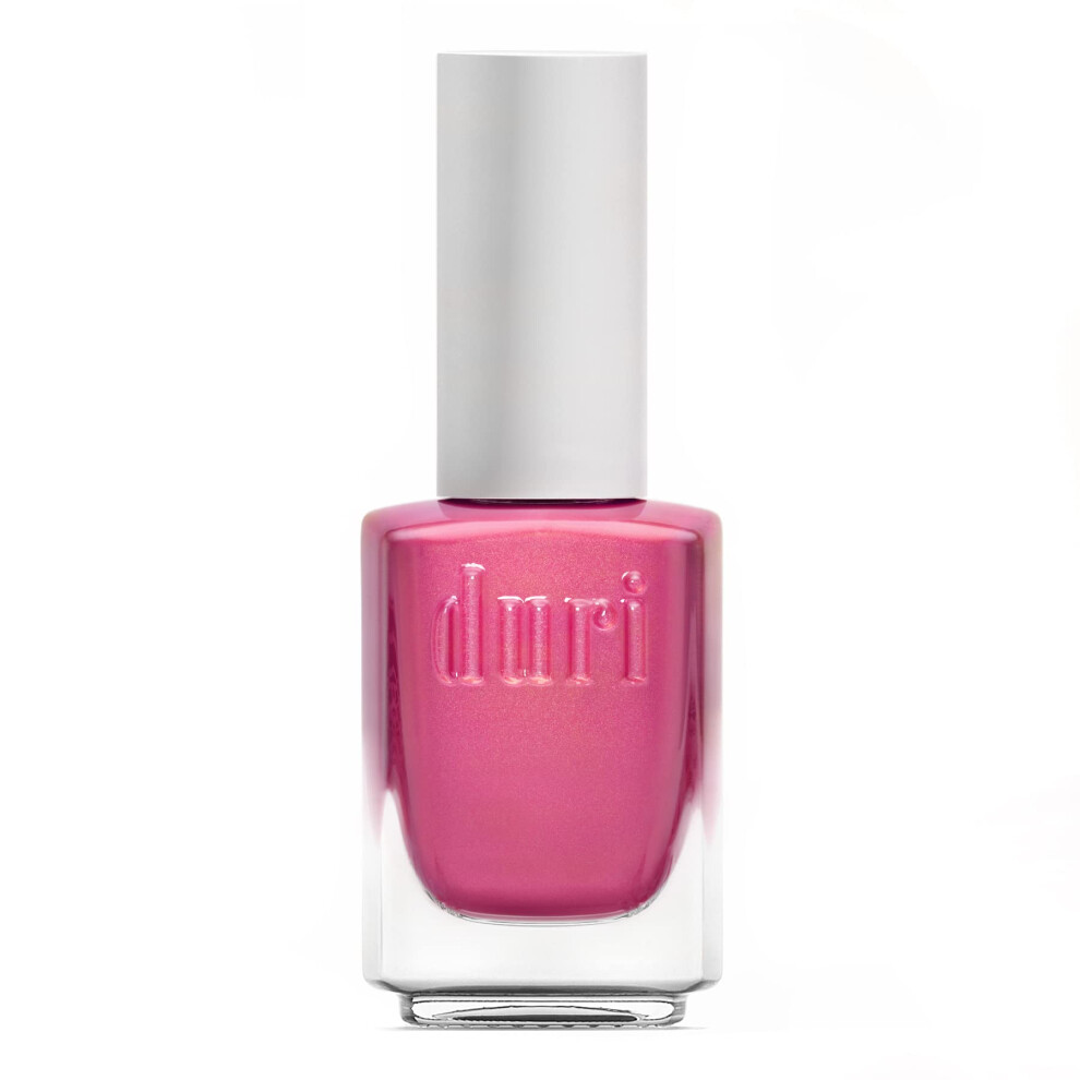 Duri Pink Nail Polish 743 Head Over Heels Shimmer Glossy Finish Semi-Sheer Coverage Quick Drying Lasting 0.45 Fl Oz