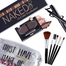 All in One Meikkisarja 12 vri Nude Shimmer luomivripaletti vedenpitv musta luomivri Pencil Duo puristettu kulmakarvapuuterisarja 5 sivellint Q