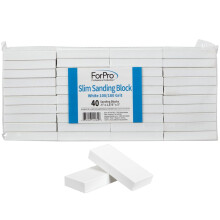 ForPro Slim Sanding Block White 100/180 Grit til manicure og pedicure Ikke-skadende eller ridsende ,5 H x 3 L x 1 B 40-Count