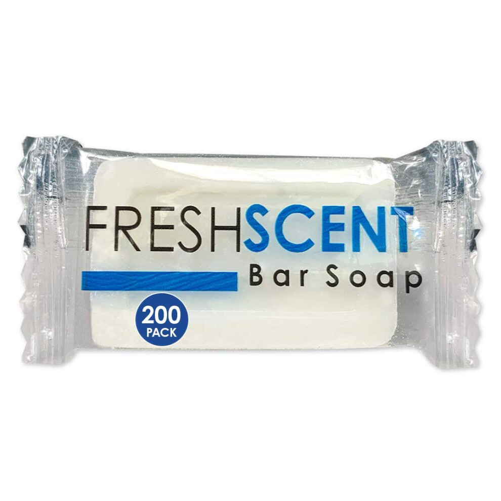 Freshscent 1.0 Oz Bar Soap (200 Pack) Hotel Travel Size Individually Wrapped Vegetable Based Bulk Amenities And Toiletries For Hospitality