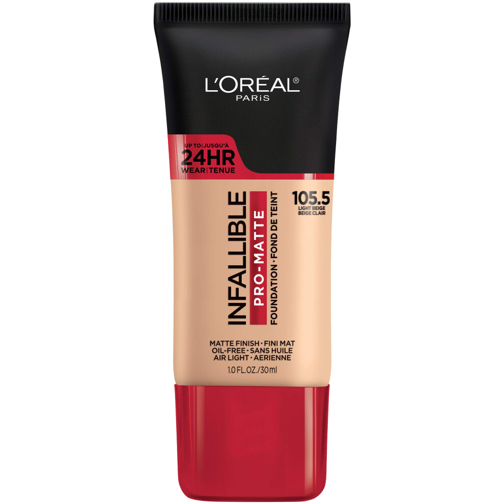 Lor? L Paris Light/Beige L'oreal Paris Cosmetics Makeup Infallible Pro-Matte Liquid Longwear Foundation 1 Fl Oz
