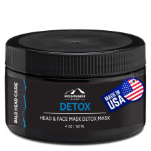 Masque Détox pour Hommes Mountaineer Brand pour Crâne Chauve | Exfoliant Naturel & Hydratant avec Argile Bentonite & Charbon