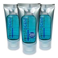 Freshscent Schampo 1 oz (fodral med 200 tuber) Hotellresor Storlek Bulk bekvmligheter och toalettartiklar fr gstfrihet