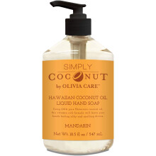 Olivia Care Liquid Hand Soap Mandarin & Coconut. All Natural- Cleansing Germ-Fighting Moisturizing Hand Wash for Kitchen & Bathroom - Gentle M